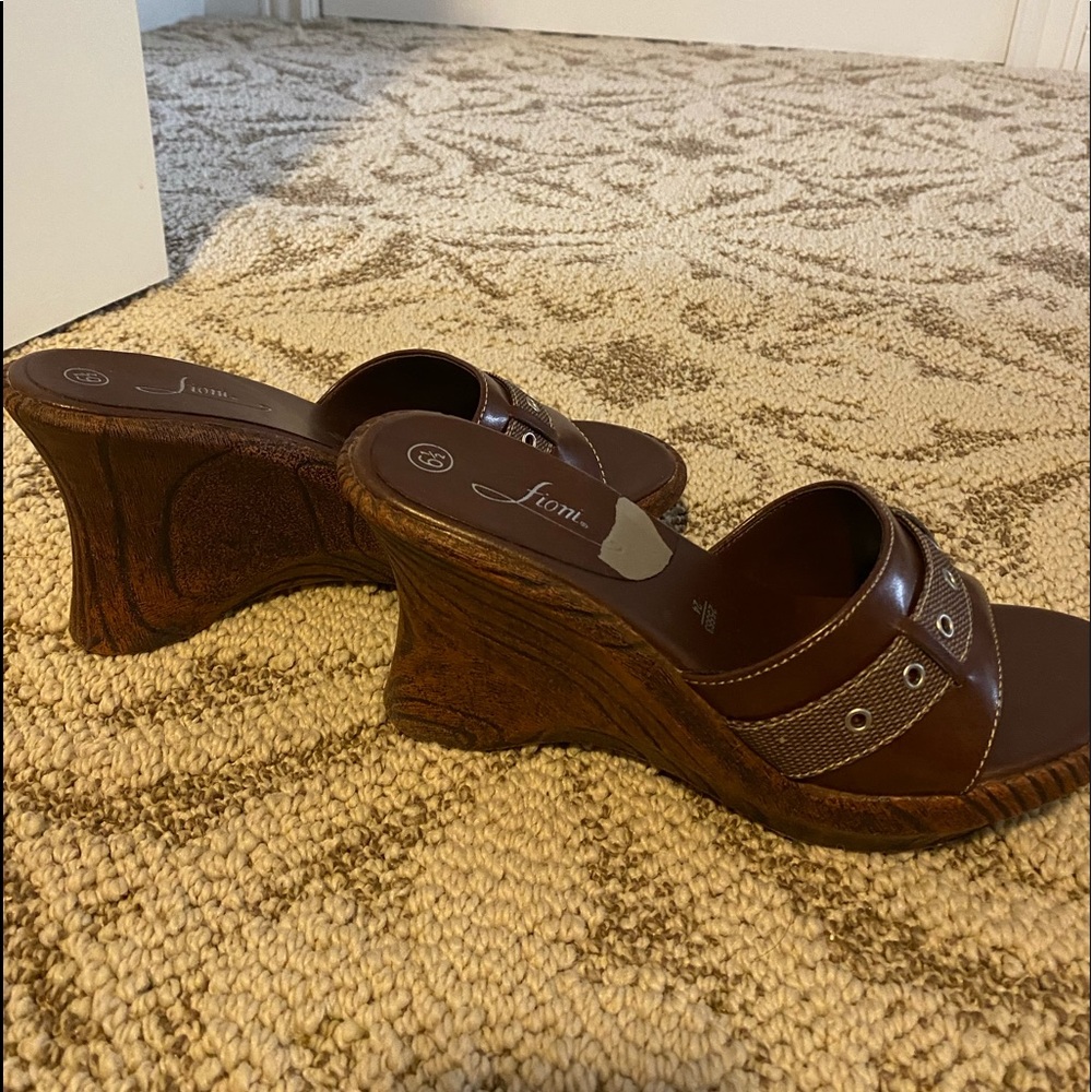 Brown wedge shoes